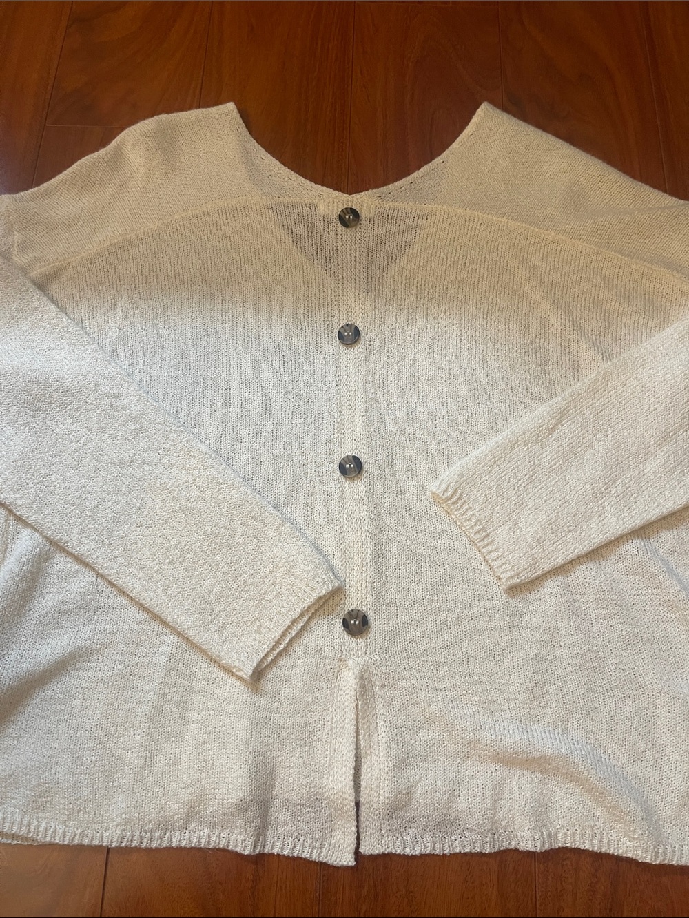 Light Cream V‑Neck Knit Sweater by EGM